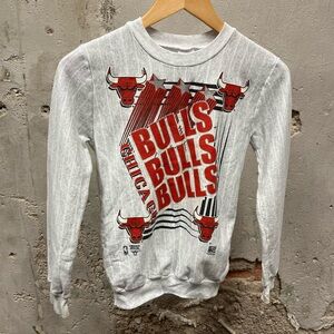 Chicago Bulls Vintage 1992 Pinstripe Pullover Graphic Sweatshirt Youth Medium YM